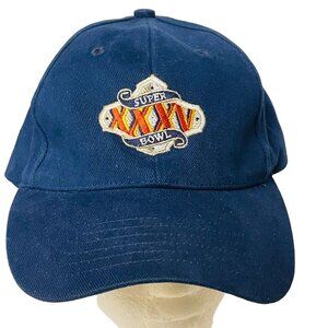 Vintage Baseball Cap Super Bowl XXXV Navy Blue Adjustable Embroidered‎ Logo